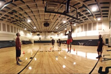 lbj basket court