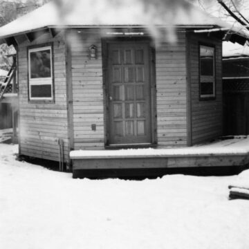 Backyard studio ca 1988; shortly after being built (Mark Ellestad photograph)