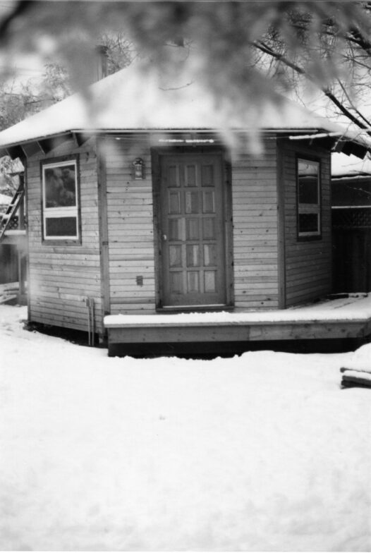 Backyard studio ca 1988; shortly after being built (Mark Ellestad photograph)